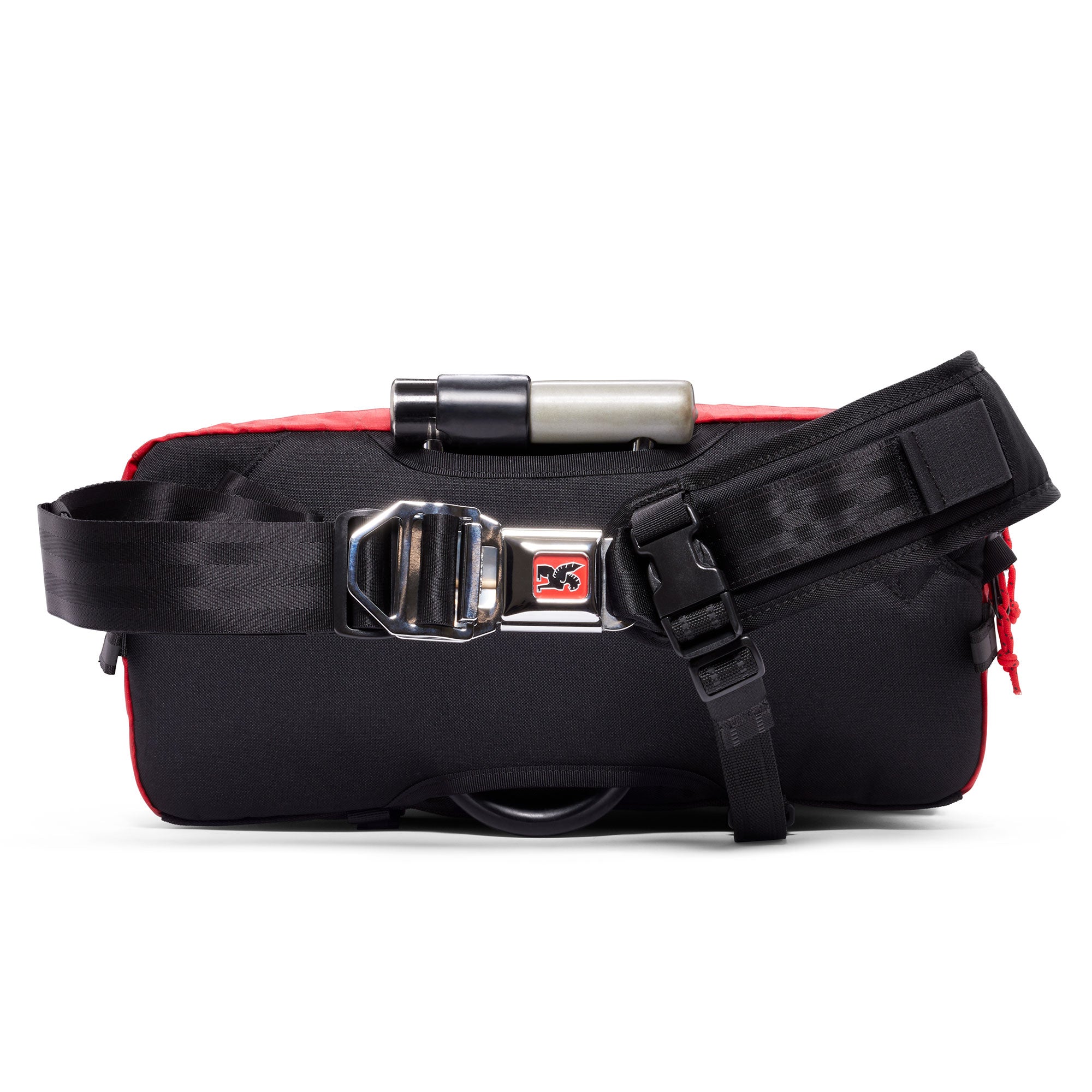 Kadet sling in red x fabric back view #color_red x