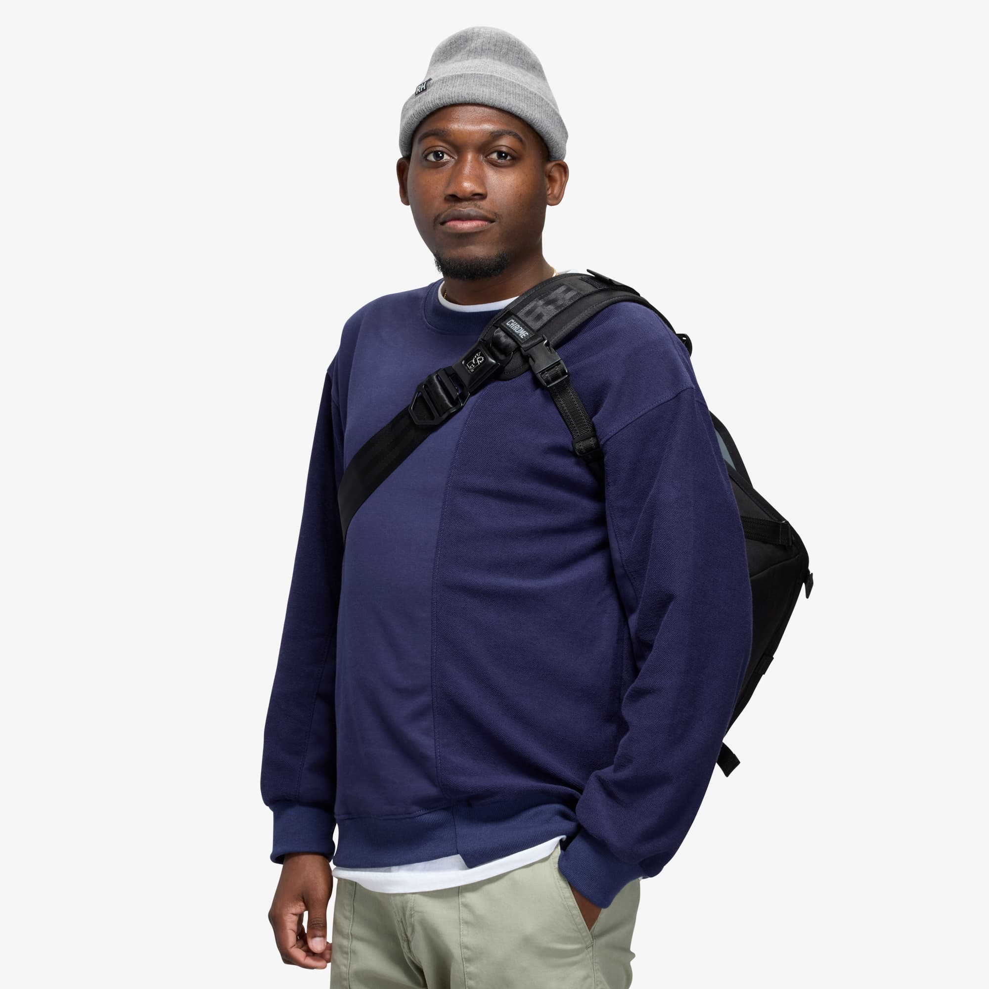 Citizen on a man with the front buckle showing in Black reflective #color_black xrf